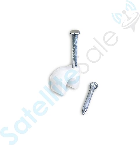 Miniatura 5 de SatelliteSale Clips redondos blancos de una sola uña para Ethernet, coaxial, cable telefónico, gestión de cables de TV, 100 unidades