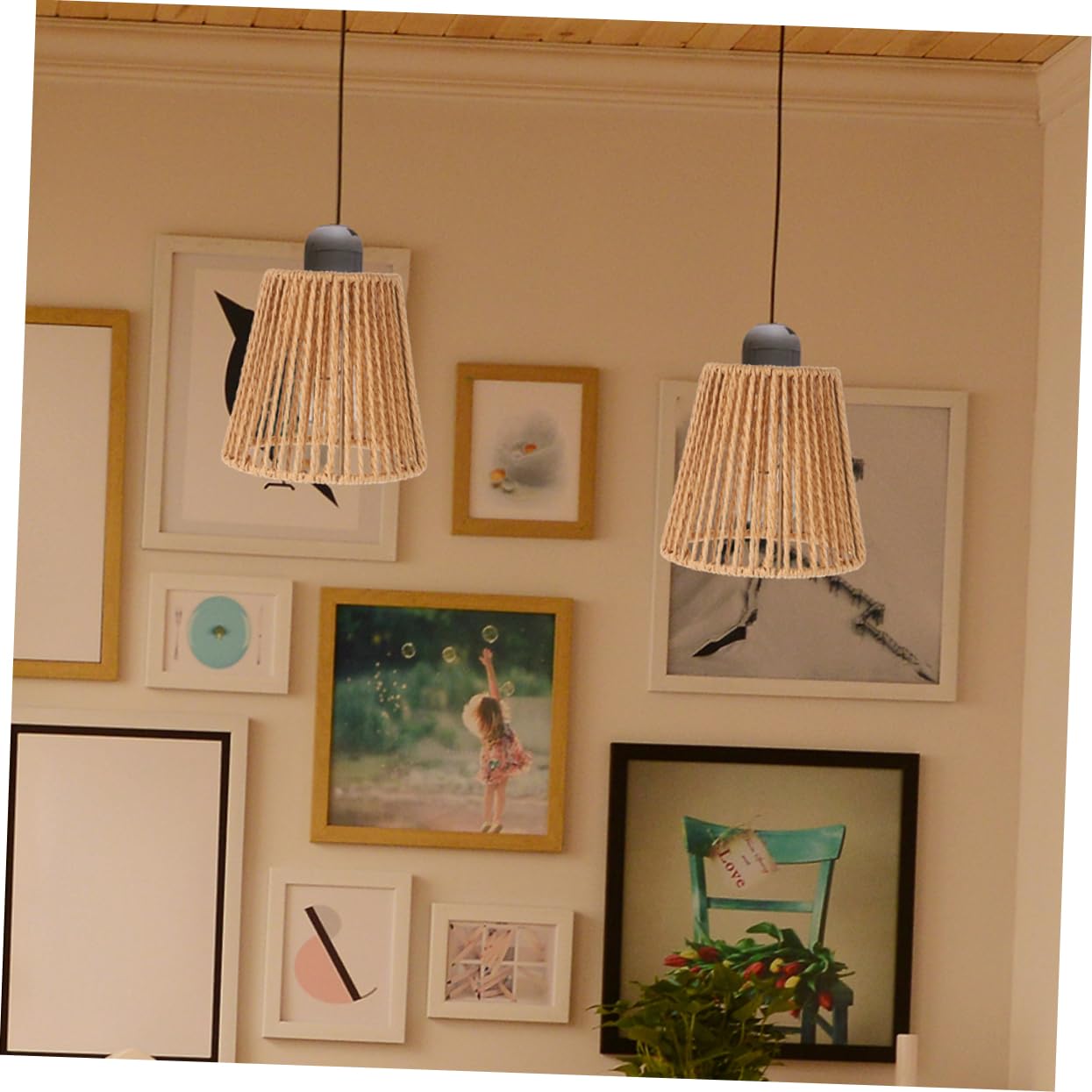 4kawałki Woven Paper Rope Lamp Shade Retro Rattan Lampa Włóknina Ozdobna Osłona Do Lampy Wiszącej Stojącej Biurkowej Ściennej Ręcznie Wykonane Akcesoria Do Wnętrz