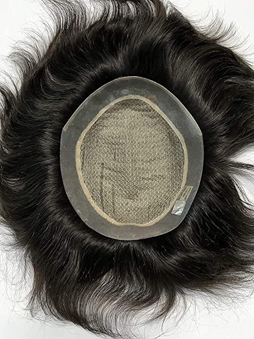 MAHAGANPATI CREATIONS 100 Human Natural Golden Miraj Hair Toupee/Patch