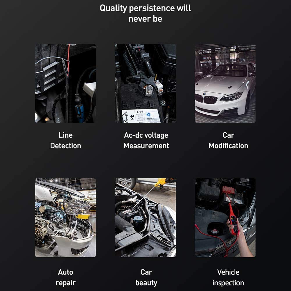 Power Electrical Multi-Function Auto Circuit Tester Multimeter Lamp Car Repair Automotive Electrical Multimeter 0V-60V - Red