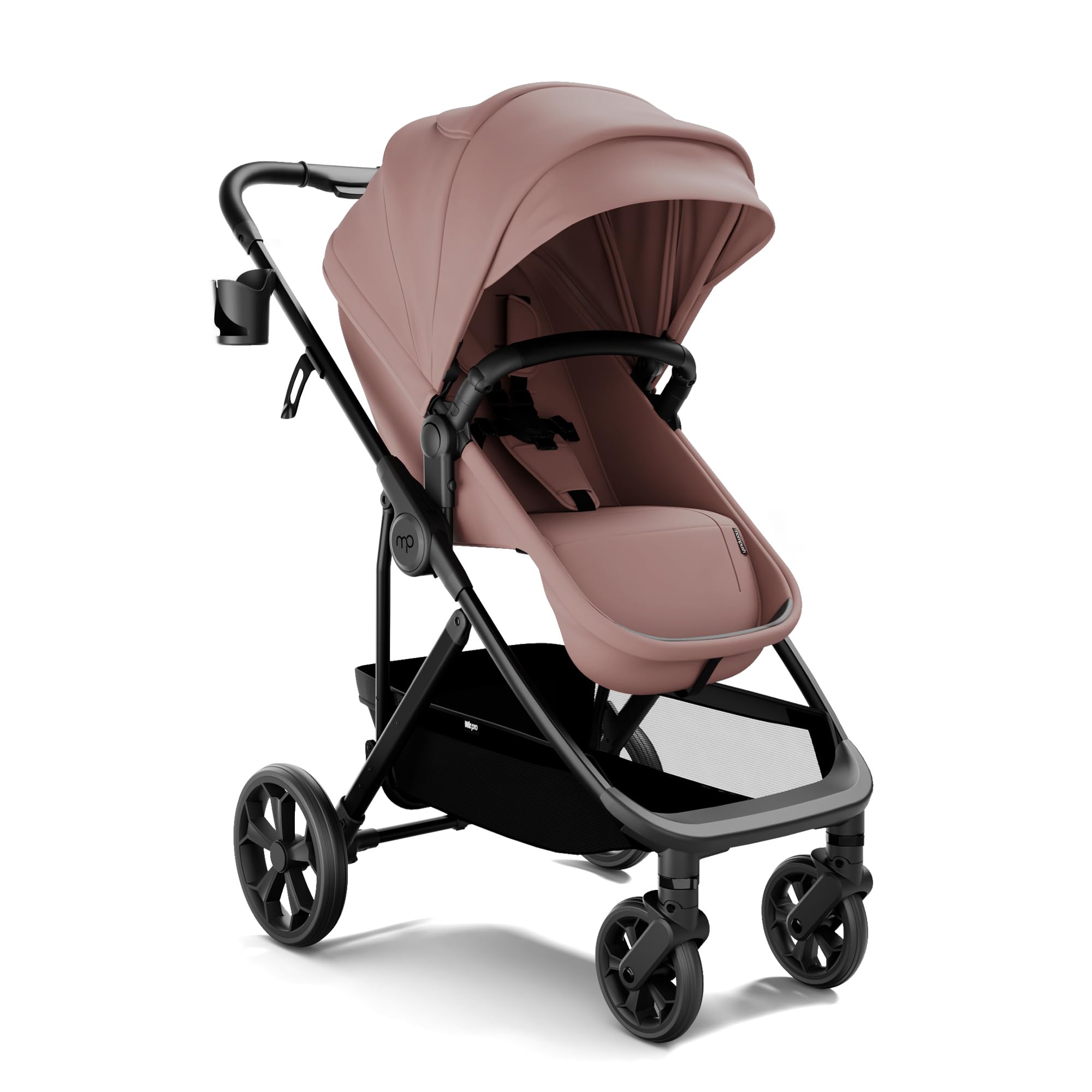 Cochecito de bebé Mompush Wiz Pro 4 en 1 con modo moisés Cochecito premium todoterreno de tamaño completo desde recién nacido hasta niño pequeño Bandeja para refrigerios incluida para facilitar la alimentación Viajes Se coloca plano en segundos