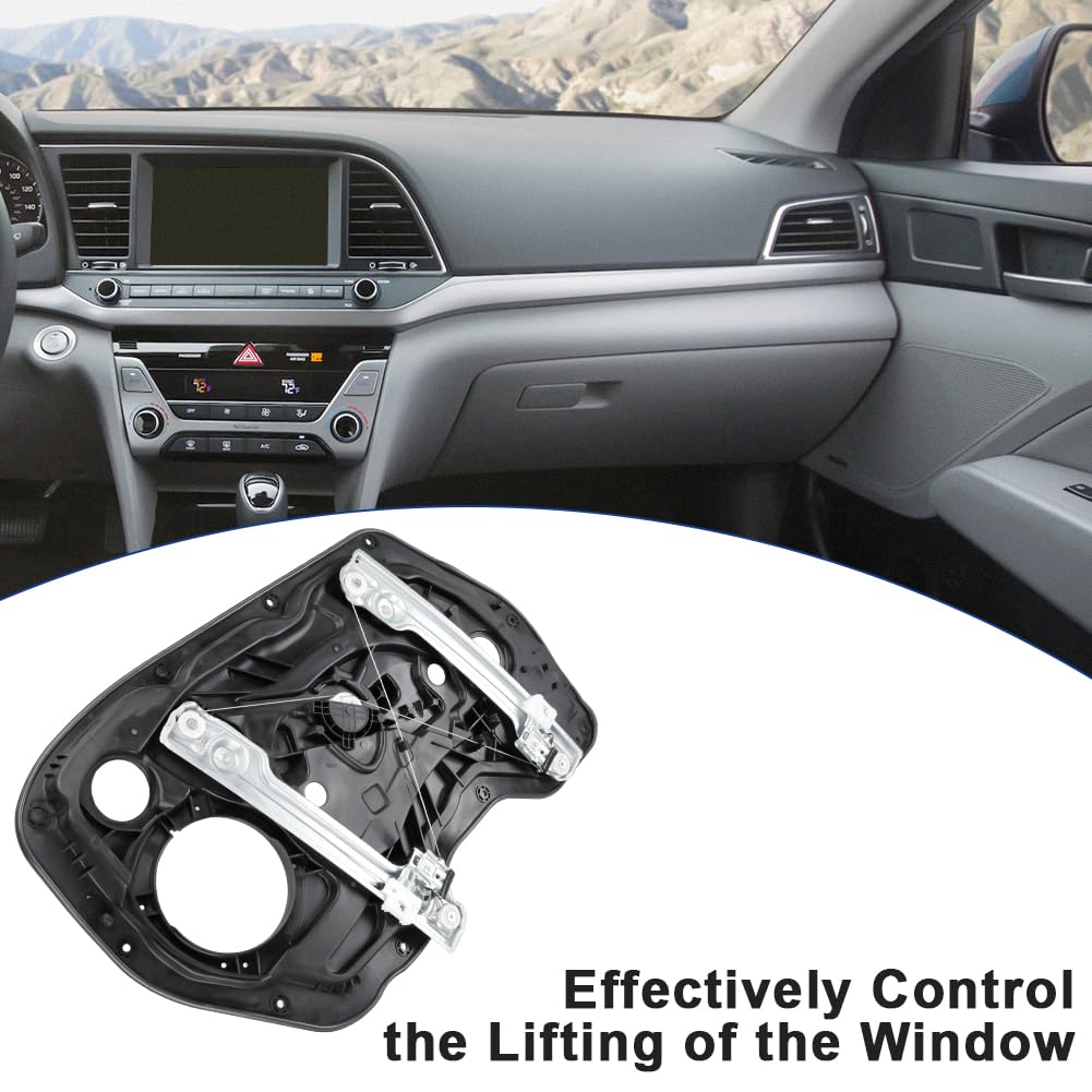 Front Right Passenger Side Power Window Regulator with 2-Pin Motor Assembly and Interior Door Panel Compatible with Hyundai Elantra 2011-2016 Replacement for 824813Y010 82481-3Y010
