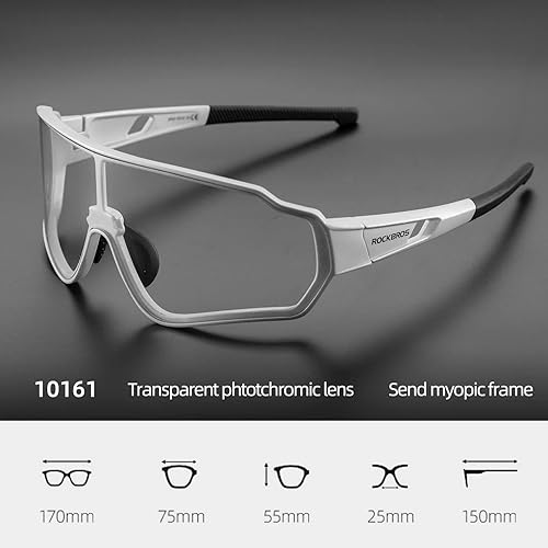 Miniatura 8 de ROCKBROS Gafas de sol fotocromáticas para hombres y mujeres, gafas de sol de ciclismo, gafas de sol deportivas de seguridad, protección UV