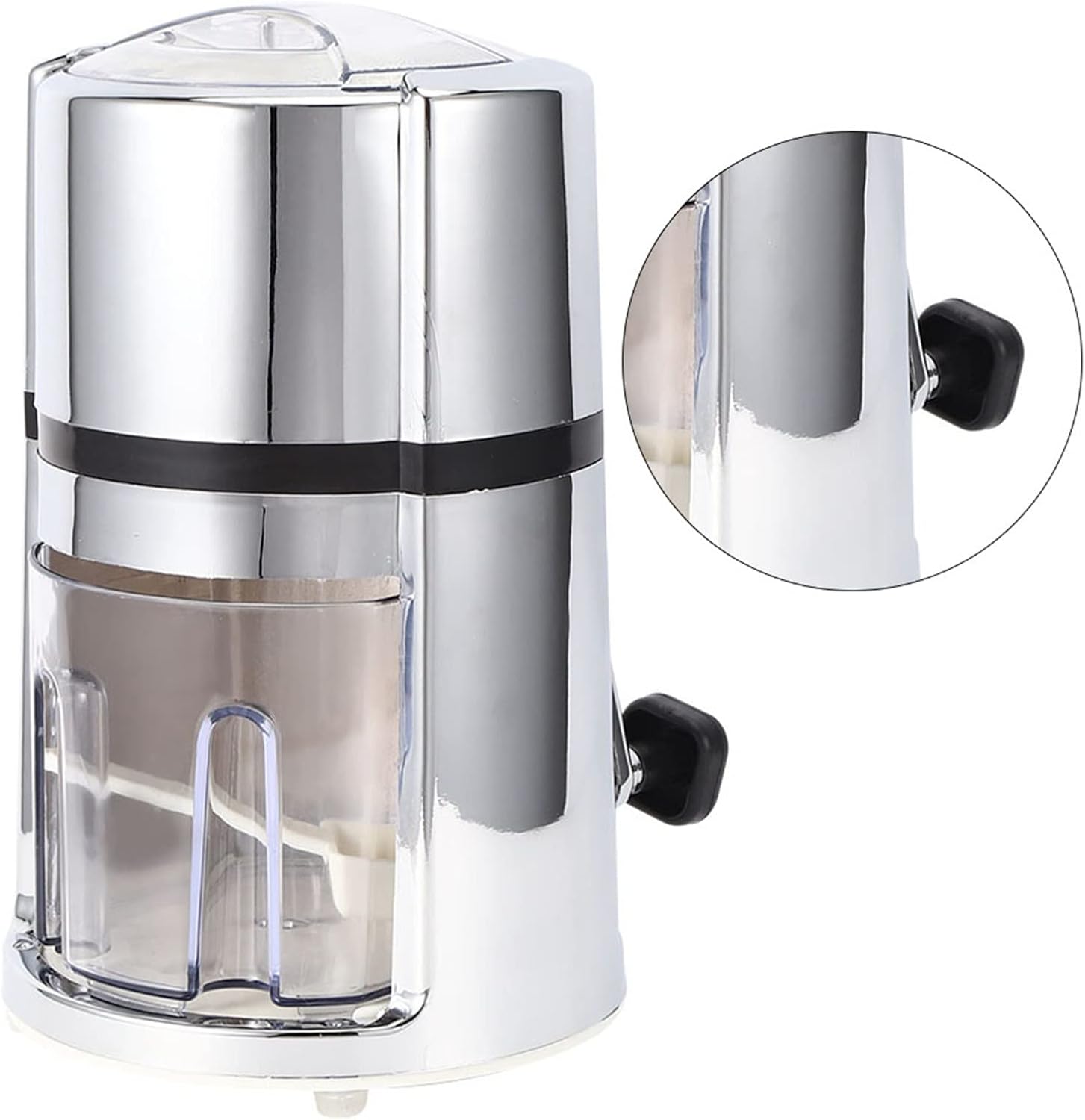 Manual Ice Crusher,Shaved Shaver, Commercial Household Portable Shaved Ice Crusher With Stainless Steel Modern Style