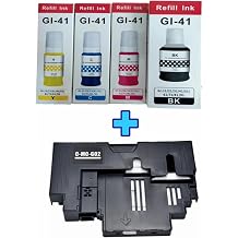 Canon GI-41 G3420 4 Renk Muadil M rekkep Seti + Canon MC-G02 Muadil At k Kutusu Bak m Tank  Hediye