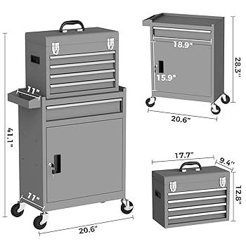 KOXX 26インチ 〈引取り値引きします〉 Amazon.co.jp: Gornoxblif 5段引き出しグレーツールチェスト、2