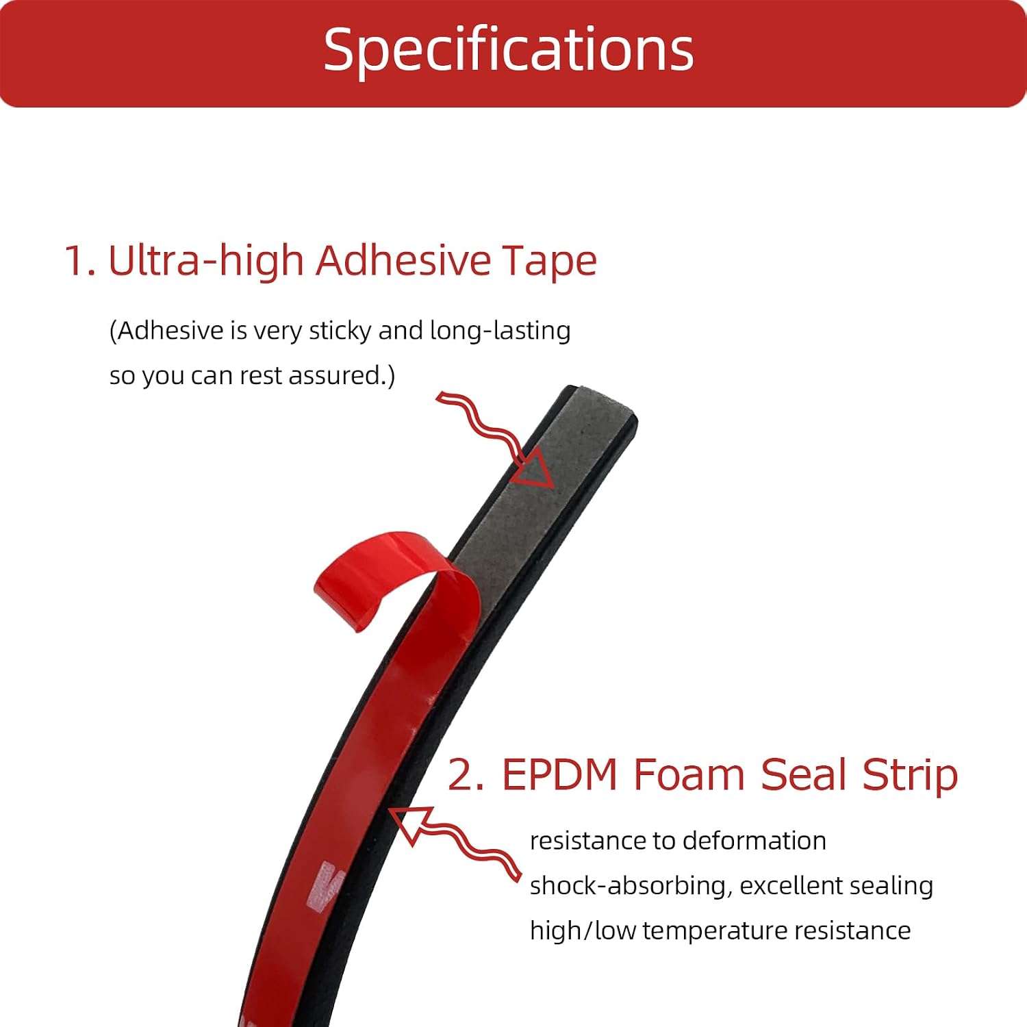Weather Stripping Seal Strip for Doors/Windows 26Feet, Self-Adhesive Soundproofing Rubber Weatherstrip Gap Blocker, Black