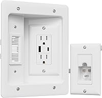 Vista 1 de Ocultador de cable de TV para TV montado en la pared, kit de gestión de cables en la pared, caja de tomacorriente, ocultador de cable de salida