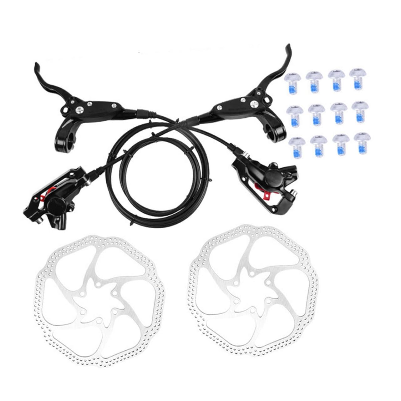 Mipcase Kit de Freno de Bicicleta de Montaña, Juego 1 Set, Aleación | Disco 160mm, Alta Sensibilidad de Frenado, Textura Brillante, Resistente al Desgaste Envejecimiento Color Aleatorio