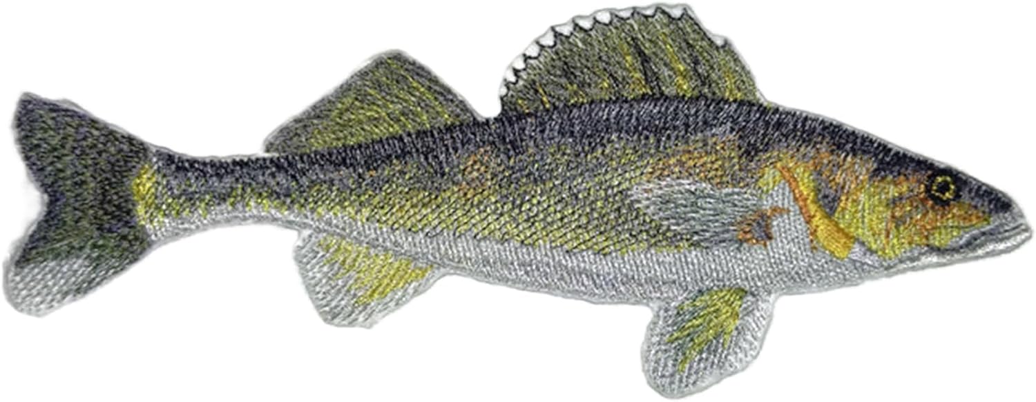 Custom Fish Portraits[ Walleye Fish ] Embroidered Iron On/Sew Patch [7" x5.5"]