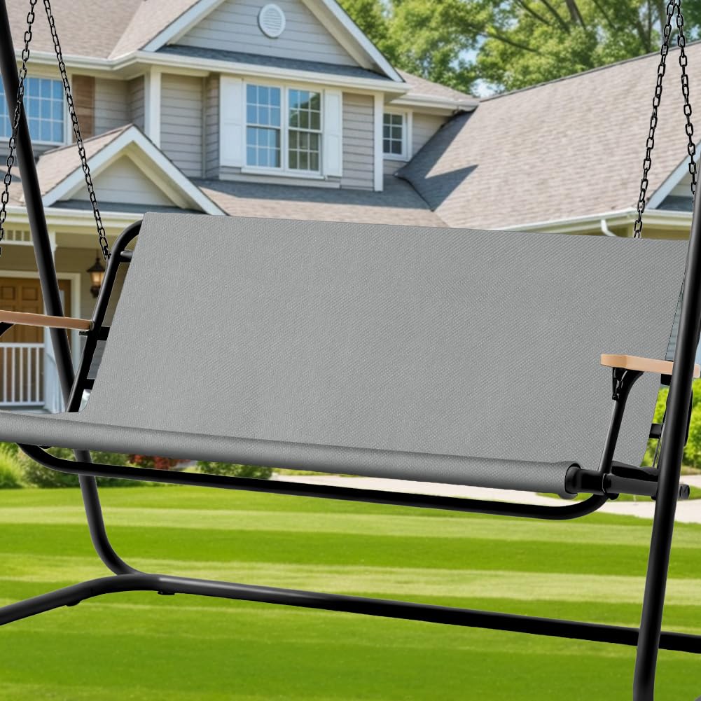 AOOWU Replacement Swing Seat Cover, Durable 600D Oxford Fabric Garden Swing Chair Cover, Waterproof 2/3 Seat Patio Swing Seat Replacement Covers for Outdoor Porch Garden Yard Swings, 138 x 50 x 50 cm
