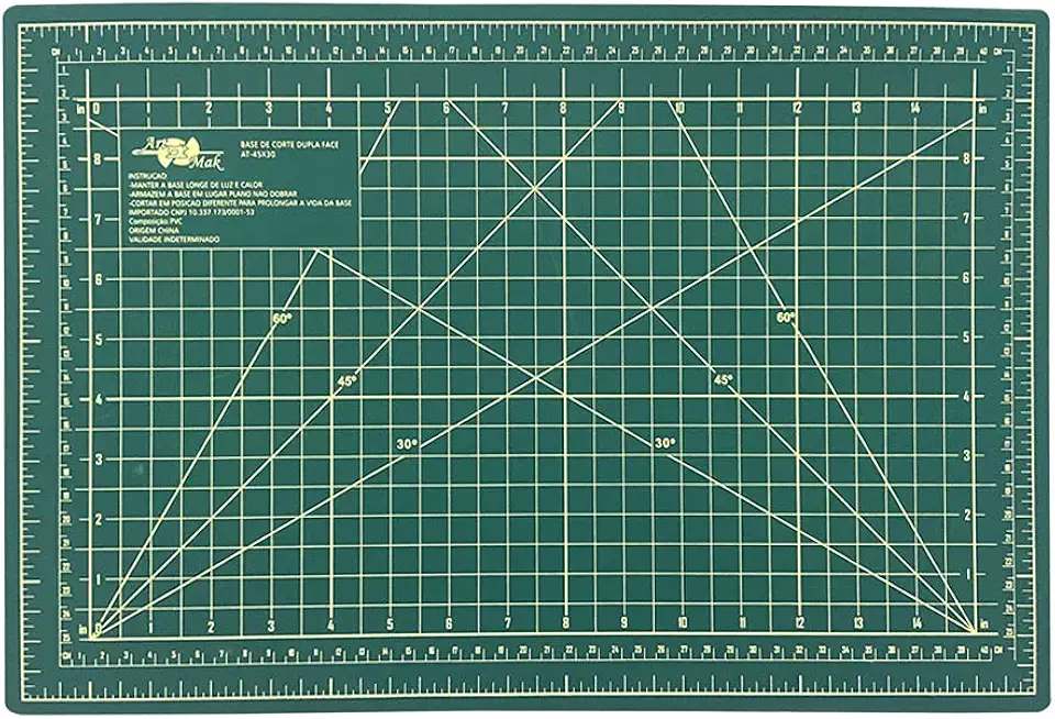 Base Para Corte De Mesa A3 Dupla Face Patchwork Artesanato (Verde)