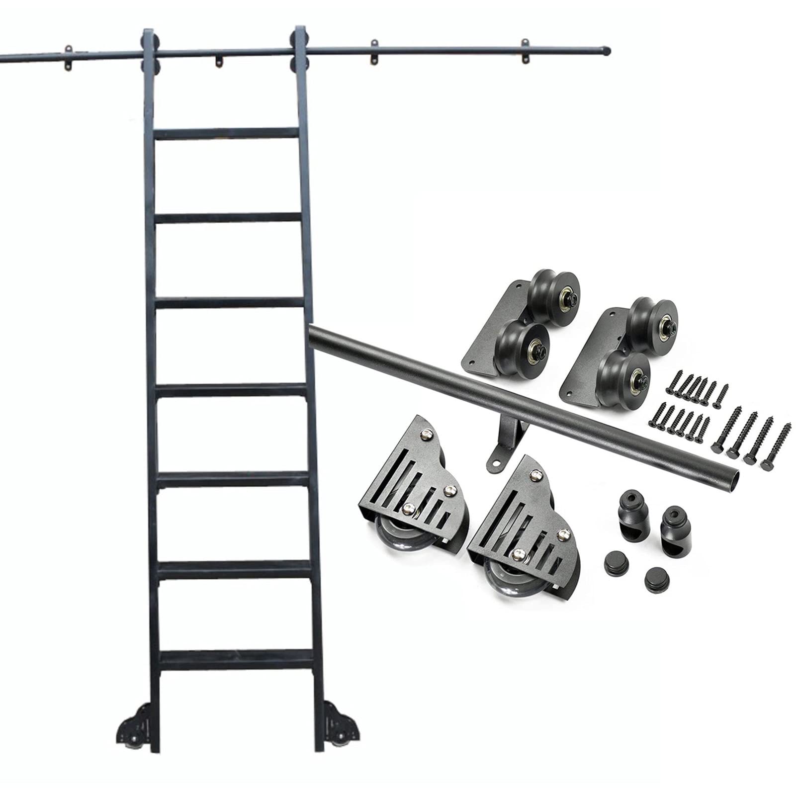 Kit rail coulissant pour échelle de bibliothèque de 3,3 pi à 13 pi sans échelle