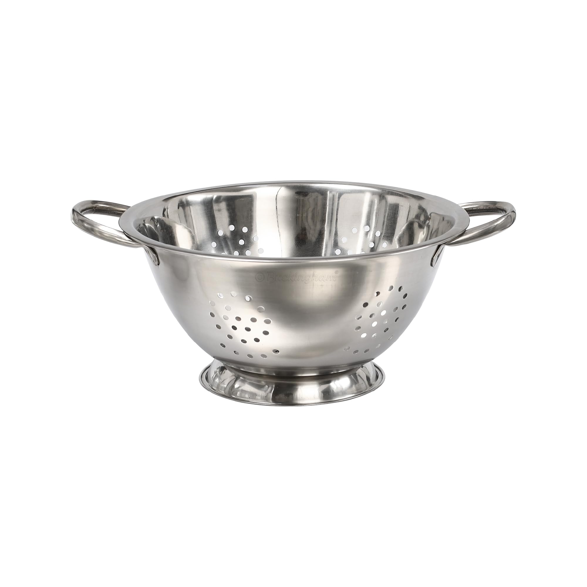 Buckingham Premium Deep Colander Strainer for Draining Rinsing & Straining Stainless Steel Multipurpose Kitchen Tool for Washing Pasta & Vegetables (2.3 L / 24 cm)