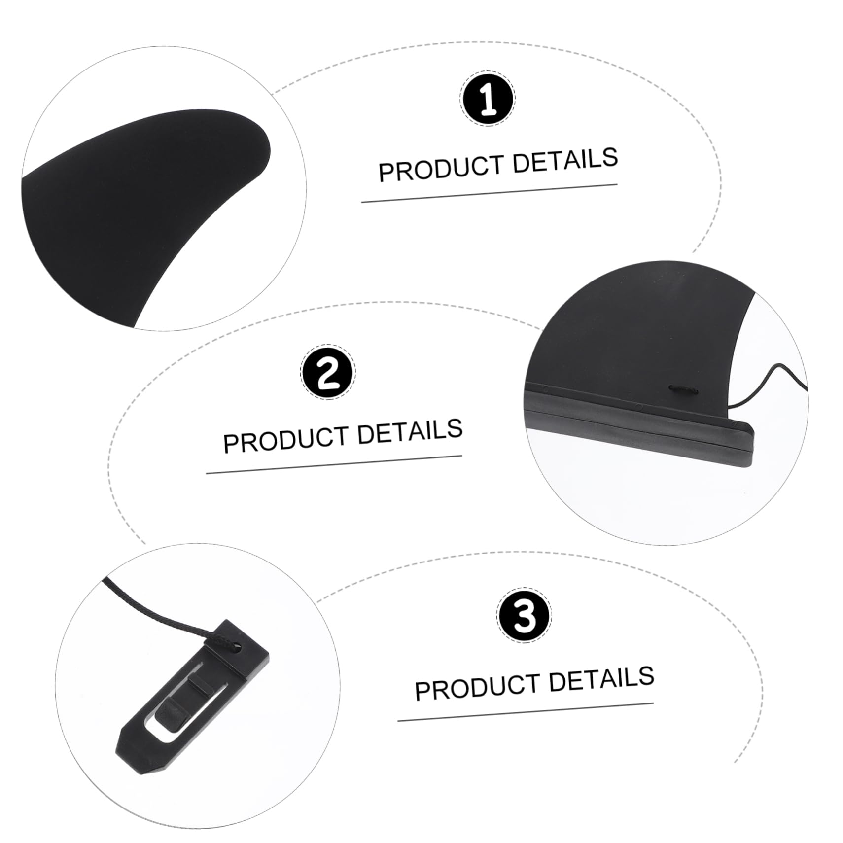 Hemobllo Aileron Central de Longboard Noir en Nylon, Lot de 3 Pièces | Clip pour Planches de Surf et Paddle, Pivot Rapide, Maintien Stable, Usage Canoë