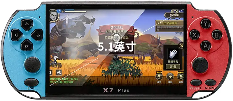 VNK Console de videogame portátil X7 Plus 8G, tela de 5,1 polegadas, recarregável, retrô, para crianças, brindes, console de jogos Arcade