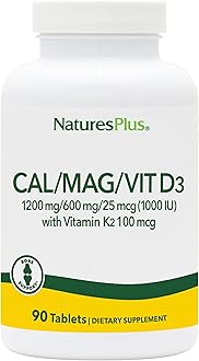 Calcium/Magnesium/Vitamin D3 with Vitamin K2 - Supports Bone & Immune Health - Vegetarian, Gluten Free - 90 Tablets - 22.5 Servings