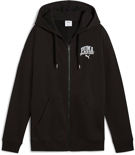 PUMA PUMA Class Relaxed Full-Zip Hoodie TR, Sudadera con Capucha Niñas, PUMA Bla