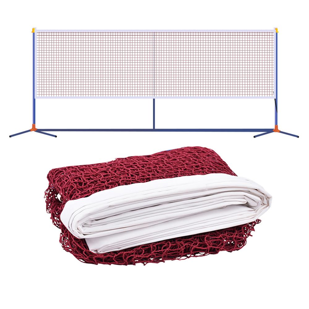 Beauenty Professional Badminton Net, Portable Household Simple Badminton Net, Square Mesh Tennis Net For Outdoor Indoor (Wine Red; Size: 620 * 64CM)
