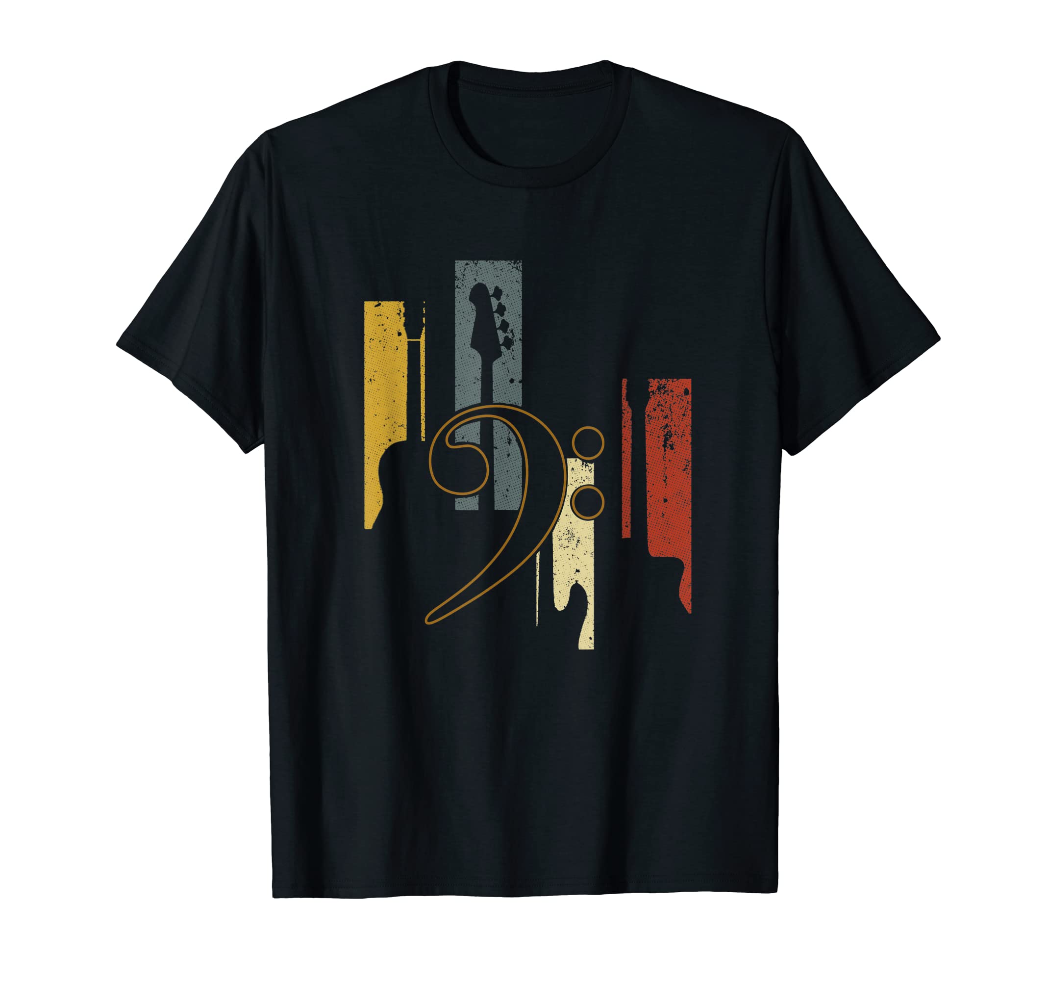 Bass Clef Vintage Bass Guitar Players Music Vintage Guitar T-Shirt