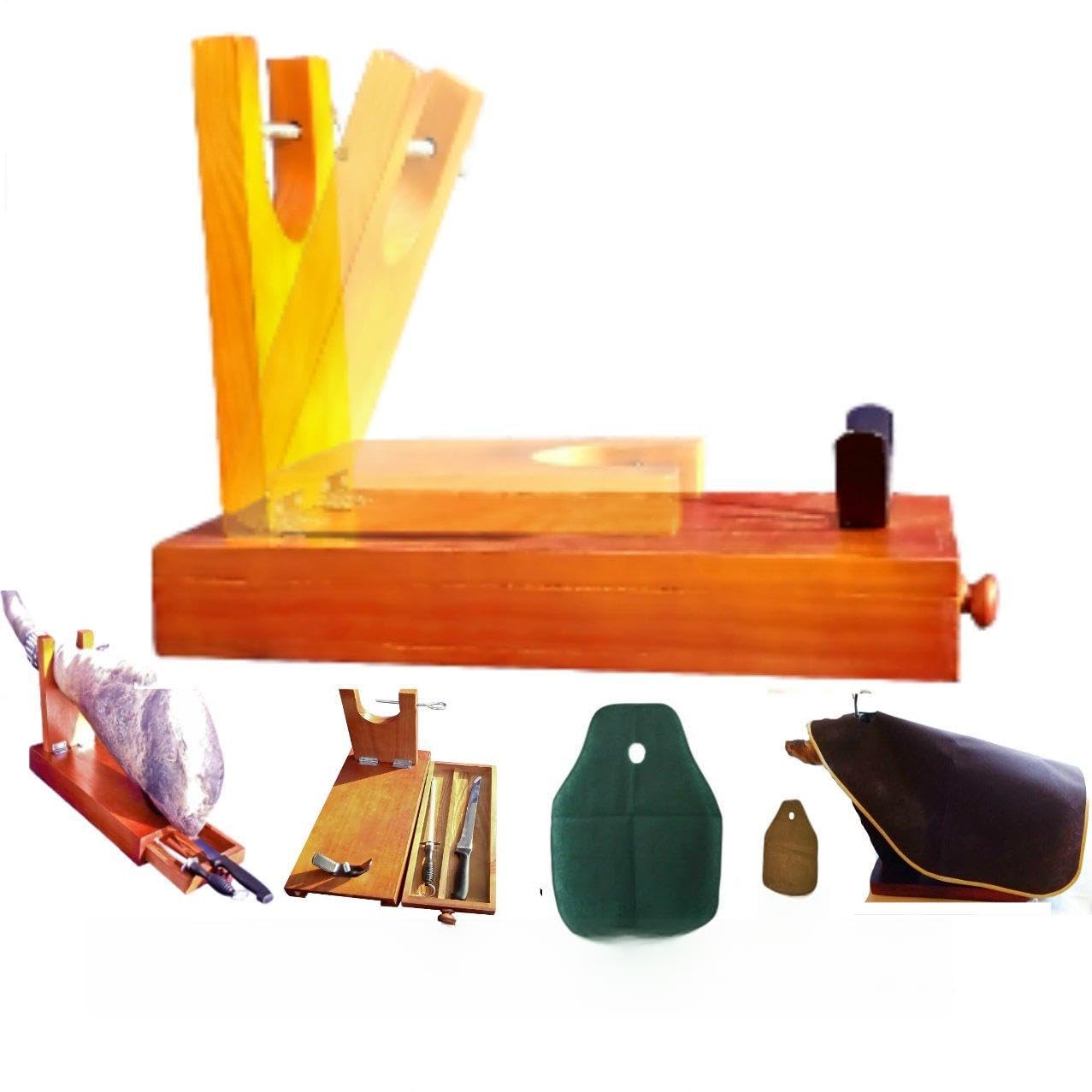 4 pcs set QUALITY Professional serrano iberian ham stand Gondola rack holder + Knife + free ham cover + sharpener gift idea