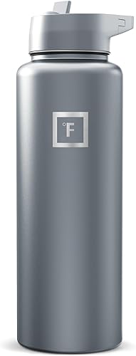 Miniatura 104 de IRON °FLASK Frasco de hidratación para acampar y senderismo con boquilla, botella de agua deportiva de acero inoxidable aislada de boca ancha, Aurora
