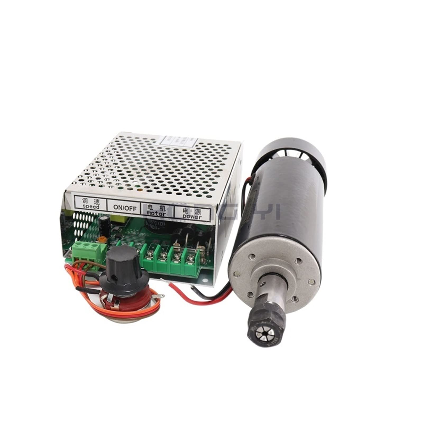 Mooilko Package3 0.5Kw Clamps Air Cooled Air Cooled Spindle+ Er11 Chuck Cnc 500W Spindle Motor + Power Supply Speed Governor Smooth Running(Package3)