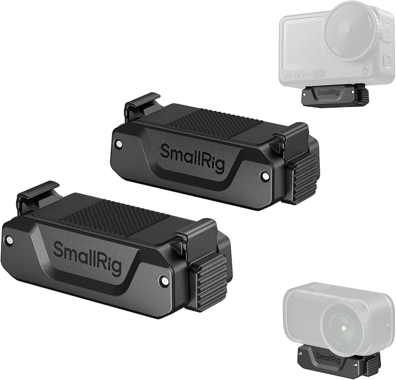 SmallRig Action 6 / Nano Magnetic Quick-Release Adapter Mount for DJI Osmo Action 6 / Osmo Nano, 2 PCS with 1/4"-20 Threaded Hole for Tripod/Selfie Stick | 2 PCS with 1/4"-20 Threaded Hole for Tripod / Selfie Stick - 5779B