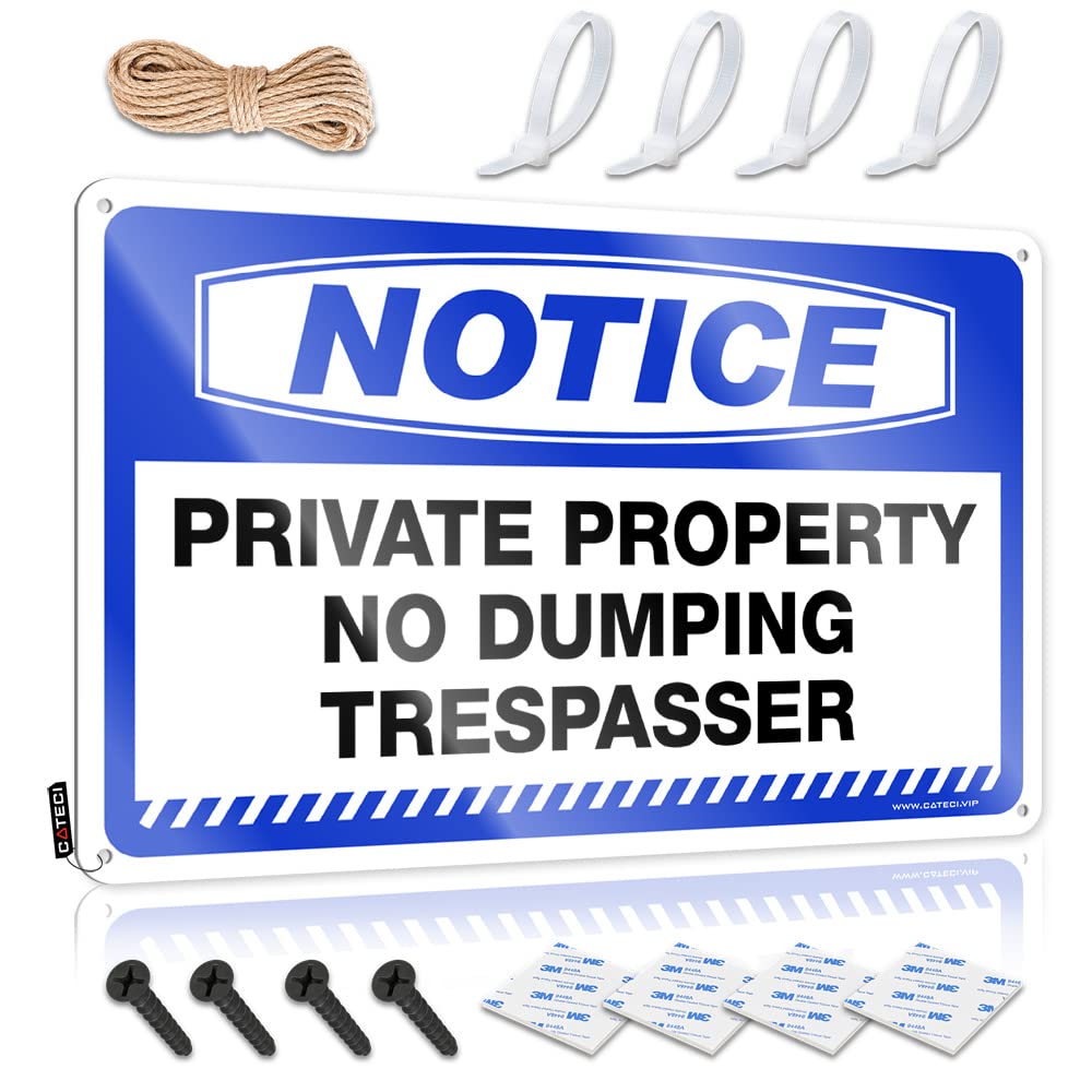 Decorations Gaming Ready To Hang - Notice Private Property No Dumping Trespasser Reusable For Drive(20X30CM)