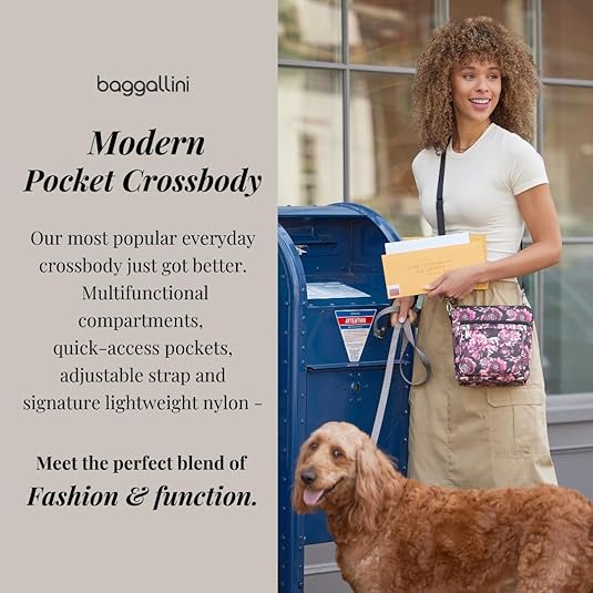 Baggallini Modern Pocket Crossbody Bag for Women, 8.5x8.5 Handbag Purse with RFID