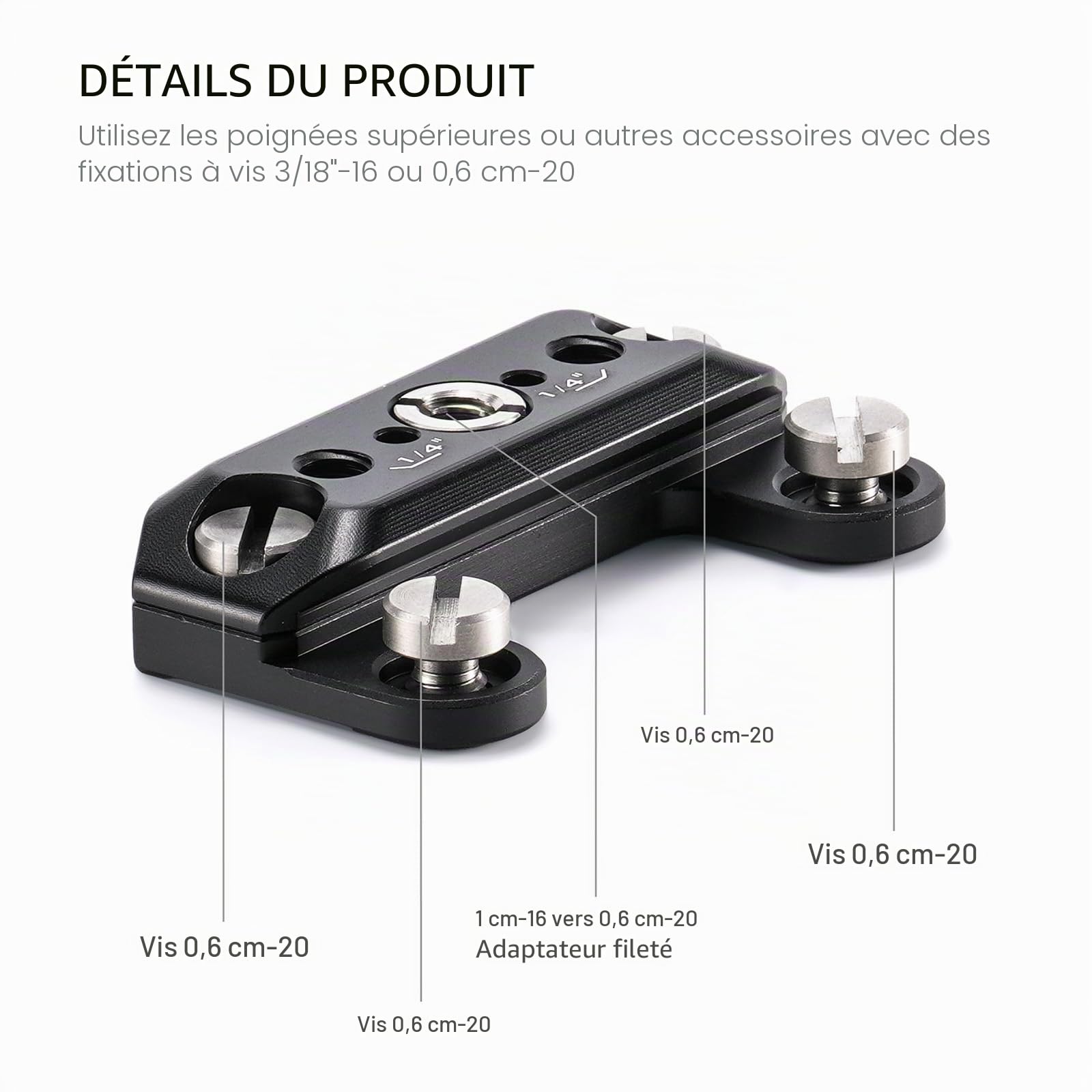 Tilta Plaque supérieure FX30 Plaque supérieure à Griffe Compatible avec la Carte d'extension pour caméra FX3/FX30 V2 - Noir TA-T16-HSTP-B