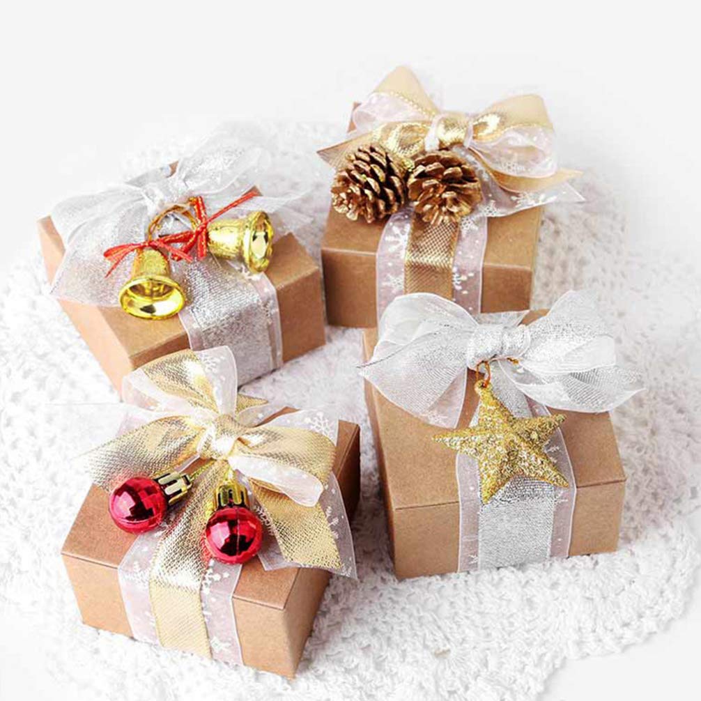 NUOBESTY 30pezzi Stella Glitterata d Oro Decorazione per Albero di Natale Ciondolo da Appendere Decorazione Forma di Stella per Albero di Natale