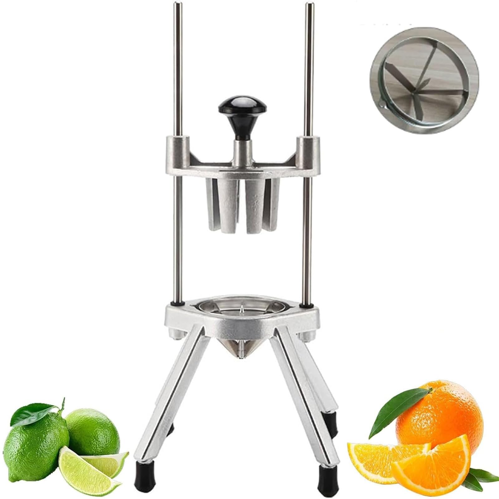 Cortadora De Frutas Y Verduras Comercial, Rebanadora Manual con Cuchillas De Acero Inoxidable, para Bares, Restaurantes, Fiestas Y Cocinas Domésticas (Capaz De Cortar 4 Petals