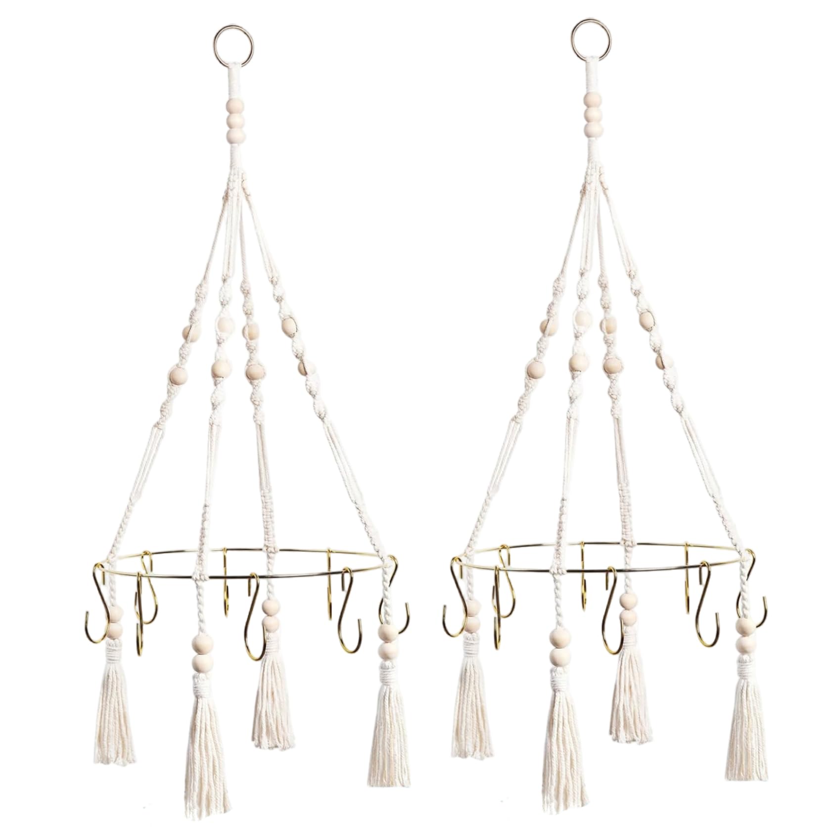 StaZamor 2PCS Hanging Single Layer Herb Drying Rack, Cotton Rope Woven Flower & Grass Dryer, Drying Net for Herbs, Flowers, Leaves