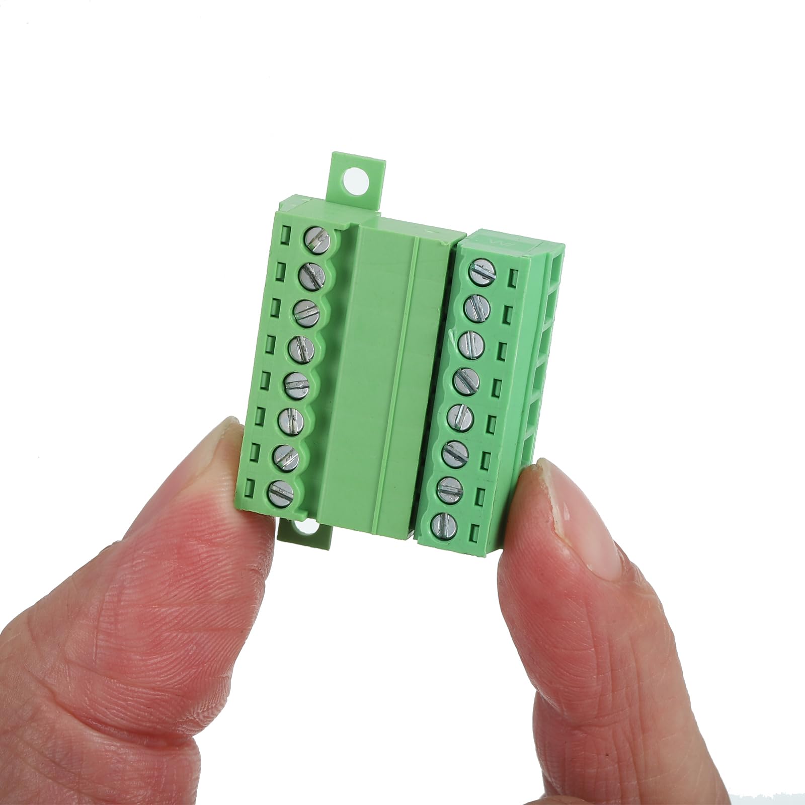 sourcing map Lot de 2 connecteurs de bornier à vis à 8 broches, pas de 3,81 mm mâle et femelle pour montage sur circuit imprimé 300 V 8 A connecteur de bornier vert pour projet électronique domestique