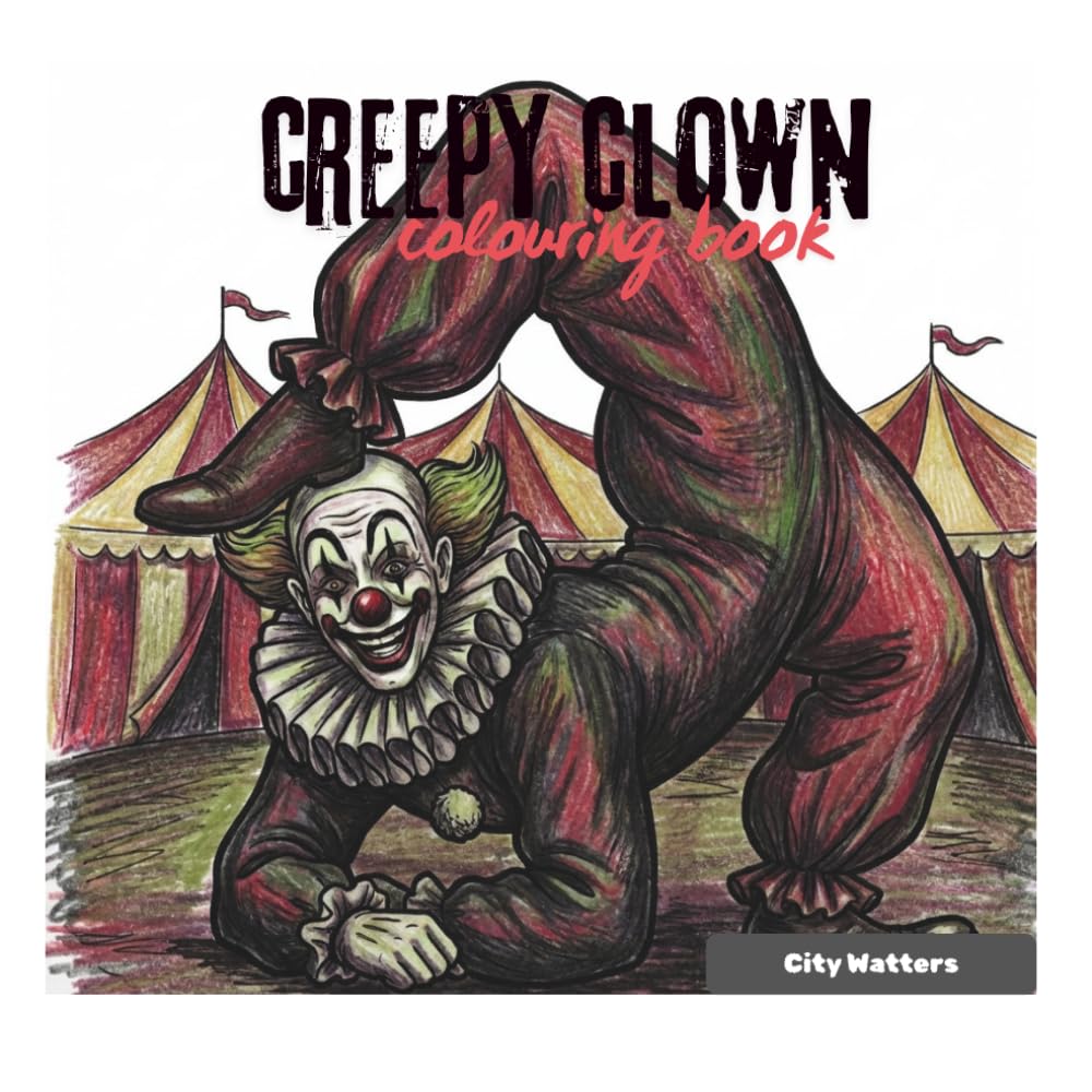 creepy clown colouring book