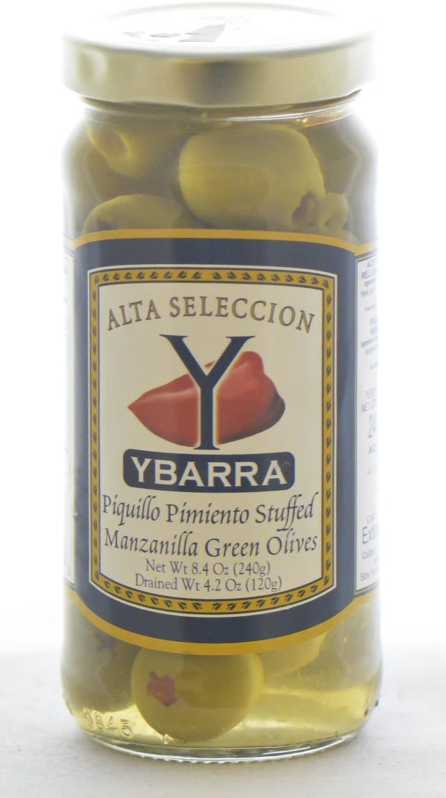 Ybarra Piquillo Pepper Stuffed Manzanilla Olives from Spain (5 oz/120 g)
