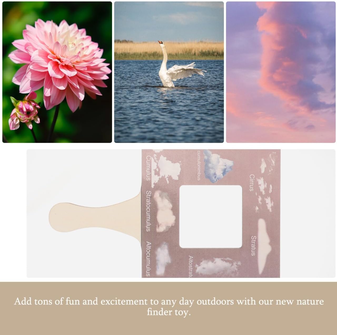 COHEALI Nature Guide Finder Frame Double-Sided Outdoor Viewfinder Cloud Identification Tool Nature Observation Frame for Kids Educational Toy Montessori Toy for Kids