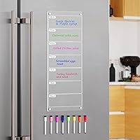 Vista 8 de Planificador semanal magnético para refrigerador de 6 x 17 pulgadas, imán de menú semanal para refrigerador, pizarra de borrado en seco, para hacer