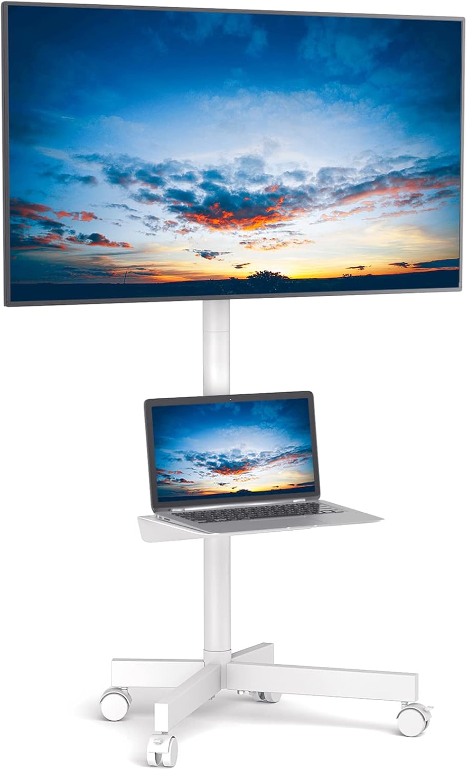 Rfiver Mobile TV Cart for 2360 Inch LCD LED Flat Panel Curved Screen TVs up to 88