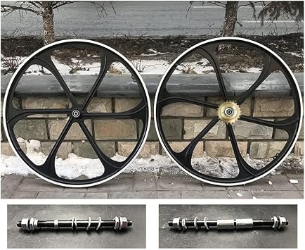 Aluminum Alloy Black 29"/700C Bike Mag Wheels 100 * 135mm Single and Multi-Speed &22T Flywheel - Gas Motorized Bicycle Rim Front & Rear
