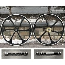 Aluminum Alloy Black 29"/700C Bike Mag Wheels 100 * 135mm Single and Multi-Speed &22T Flywheel - Gas Motorized Bicycle Rim Front & Rear