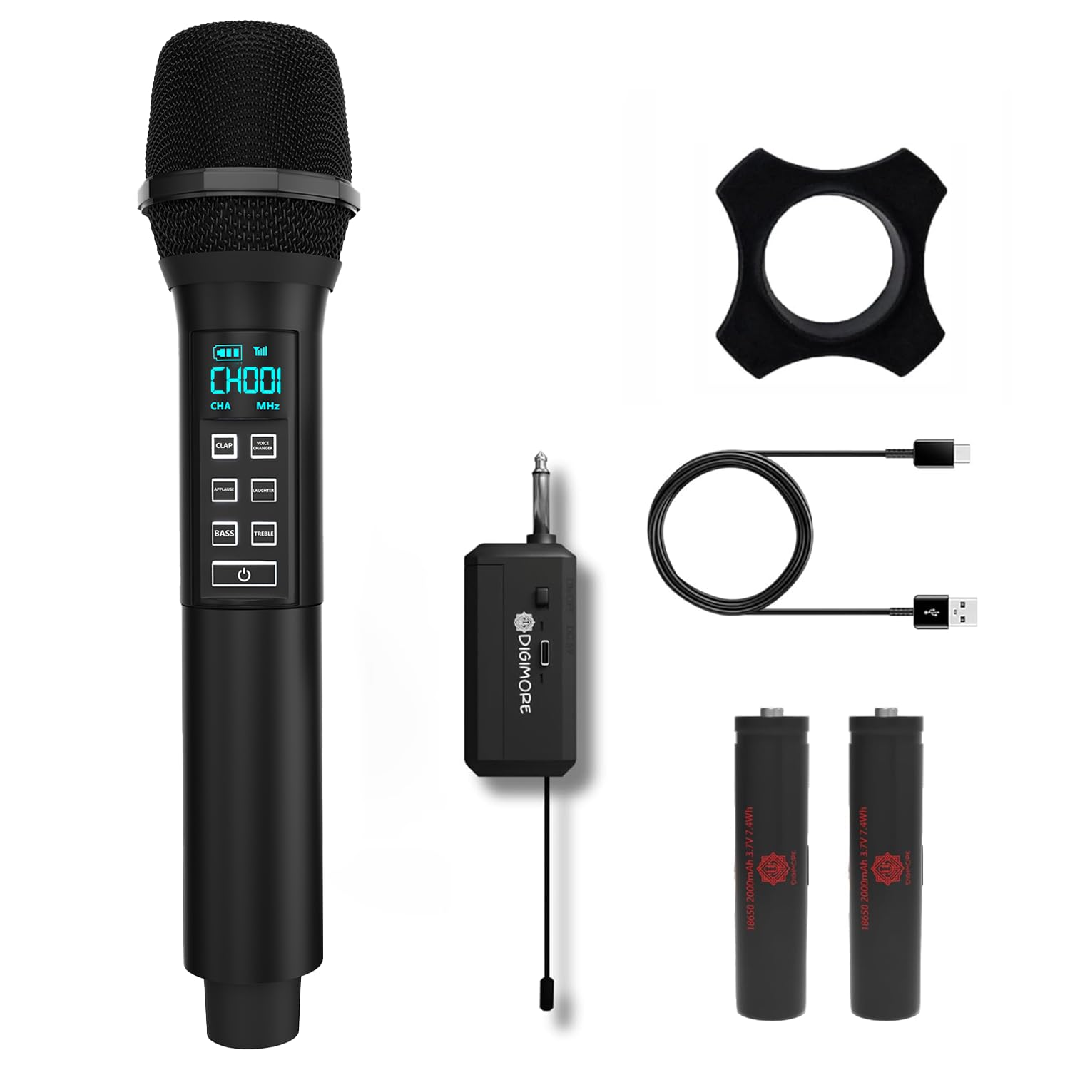DIGIMORE Wireless Microphone System with AI Voice Changer | Built-in Echo, Bass & Sound Effects | 150ft Range | 2400 MHz Ideal for Parties, Singing & Classrooms (D-346)-picture-25