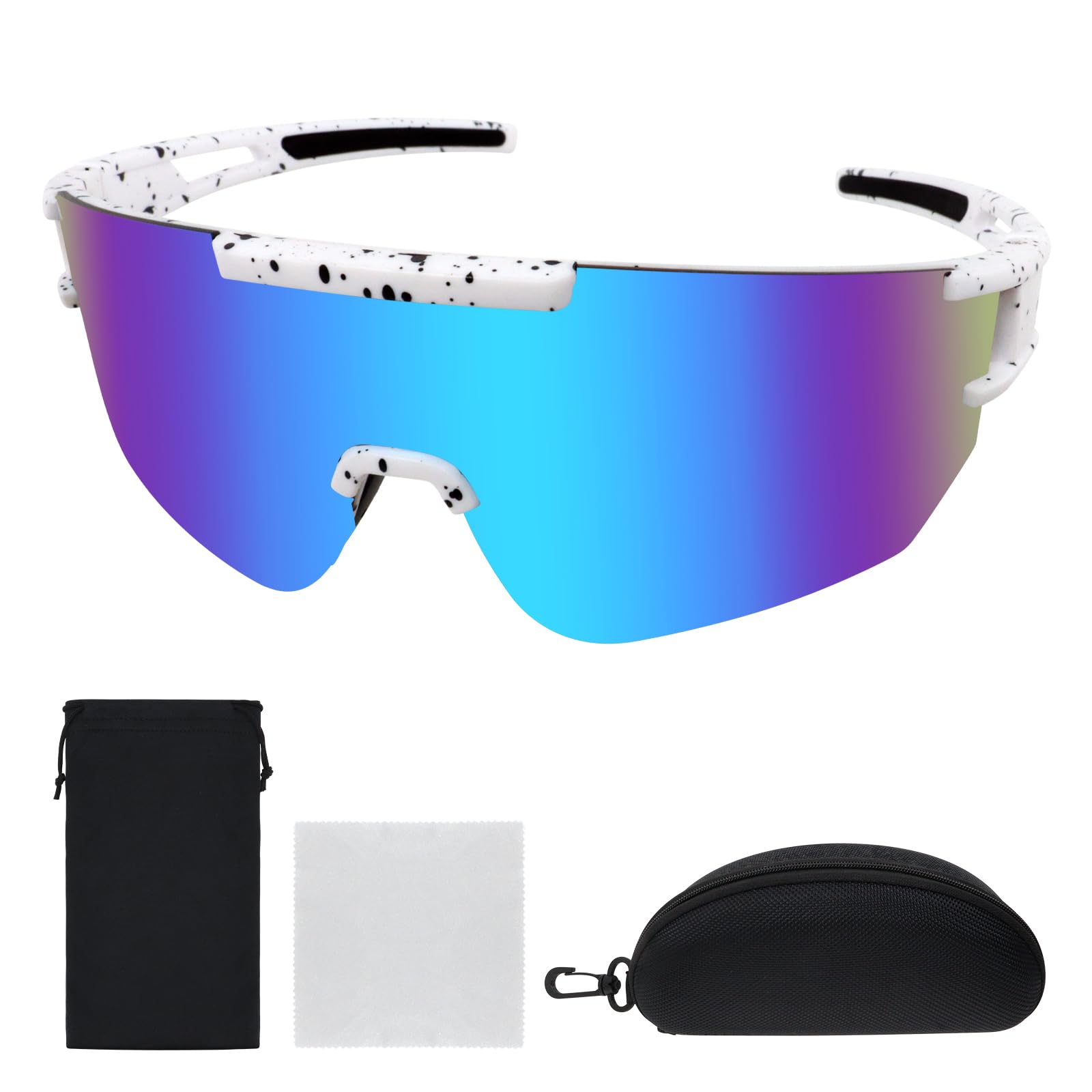 Occhiali Veloci da Ciclismo da Uomo e da Donna, Occhiali Sportivi da Ciclismo, Protezione UV400, Occhiali da Corsa, per Bici da Corsa, Mountain Bike, Golf, Equitazione, Sci, Rave