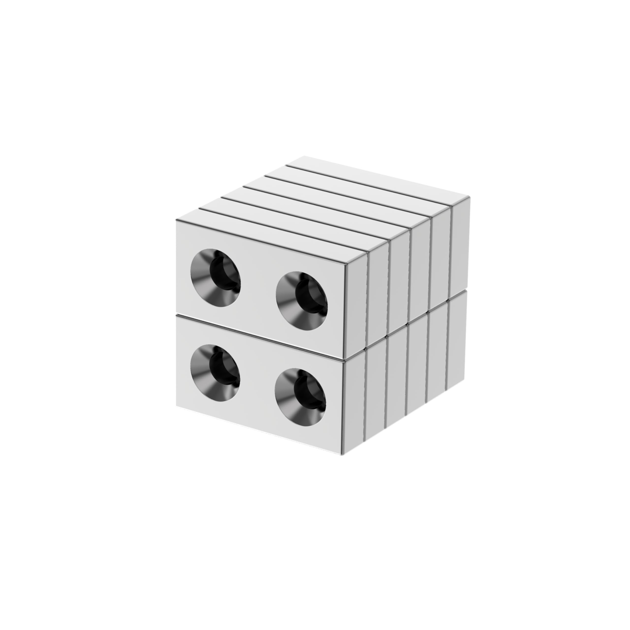 N52-1.00" L x 1/2" W x 3/16" H - 12 Pack with Two #6 Screw Holes, Strong Neodymium Bar Magnets, Powerful Rare Earth Magnets with Countersunk Holes, Heavy Duty Industrial Large Block Magnet