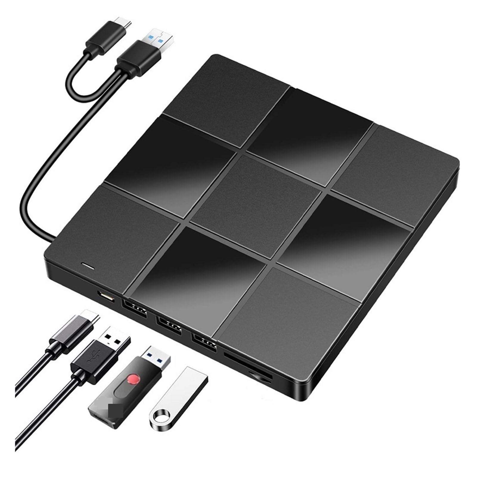 unità Ottica Multifunzione Esterna 7 in 1 Computer USB Lettore Dvd Laptop Bruciatore Esterno Ultrasottile Compatto E Facile da Usare