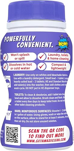 Miniatura 3 de AMAZE Tabletas de lejía ultra concentradas [6 botellas] – Aroma de lavanda – para lavandería, inodoro y limpieza multiusos del hogar. Alternativa a