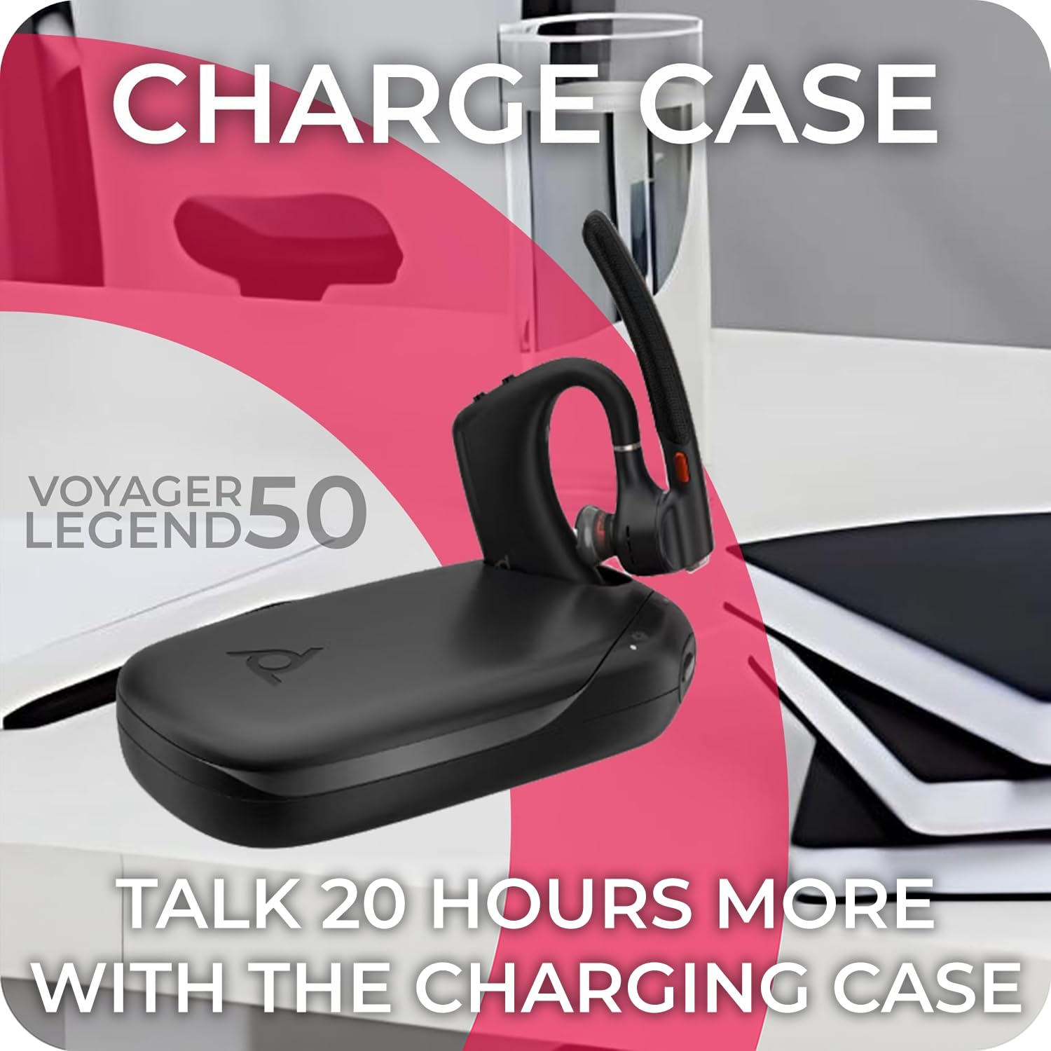 Poly Voyager Legend 50 UC Bluetooth Headset, Charging Case, AI