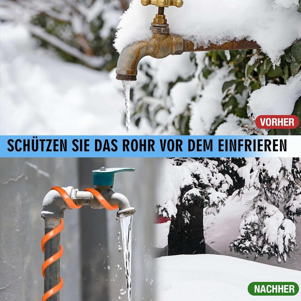 Selbstregulierendes Heizkabel 4 M mit Frostschutz für Wasserleitungen, Wasserdicht, für Gleichzeitiges Heizen, EU-Stecker