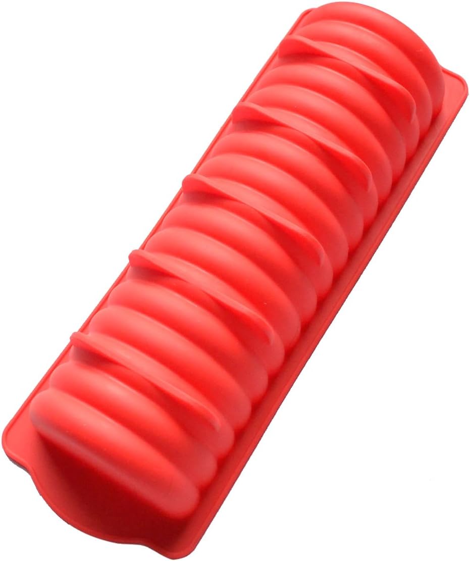 DOITOOL Silicone Mold-Caterpillar Ribbed Loaf Pan Silicone Mold Bread Hot Dog Form Bakeware For DIY Dessert